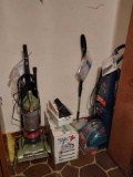 Closet Contents - Bissell Vacuum, Hoover Vacuum, Bissell Little Green, and Cleaning Supplies