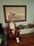Western decor, print, wagon mags holder, cowboy figure