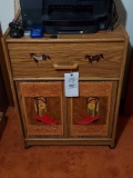 Western Themed Drawer Rolling Cabinet