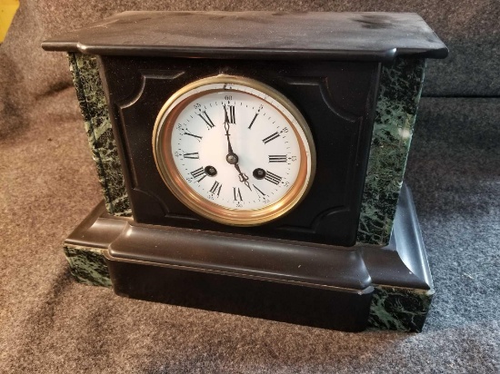 Early marble case clock, no key