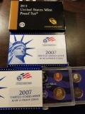 2007 and 2011 proof sets, bid x 3
