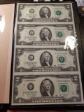 Set of uncut $2 notes, series 2003