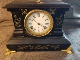Ansonia steel case clock with key