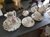Tea service for 2, pitcher and plate
