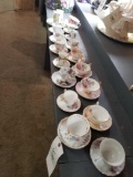 18 sets English cups and saucers