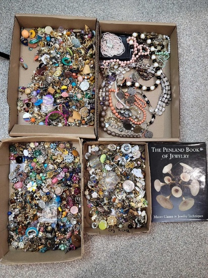 Costume jewelry, necklaces, rings, earrings, jewelry book