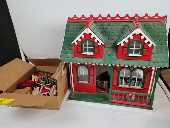 Christmas doll house and furniture