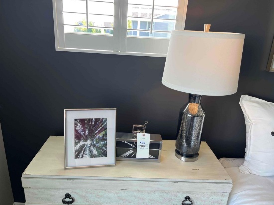table lamp and decorative items