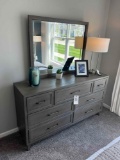 wooden dresser with mirror