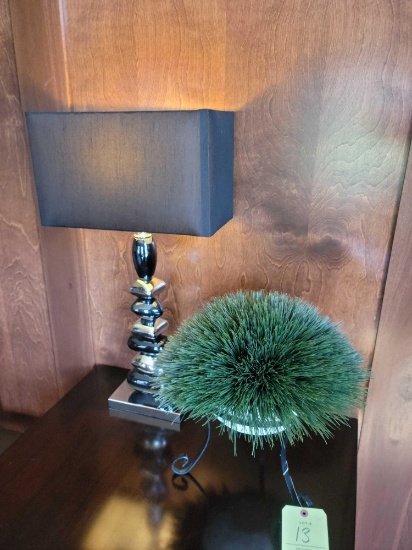 Decorative table lamp and artificial plant