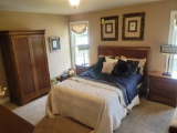 5 Piece Whole Home Queen size bedroom suite, included Mattress/boxspring, bedding, 2 nightstands,