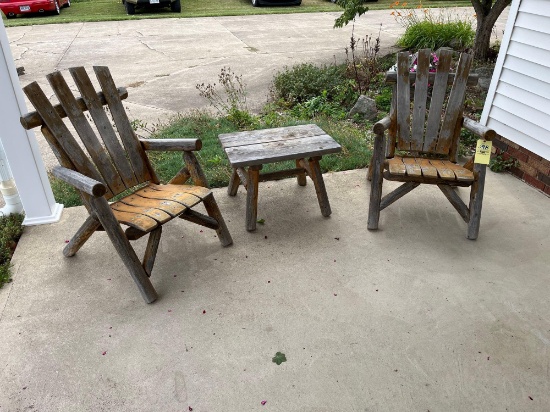 Moon Valley log chairs & table