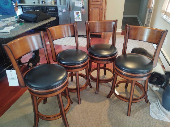 Four Swivel Bar Stools