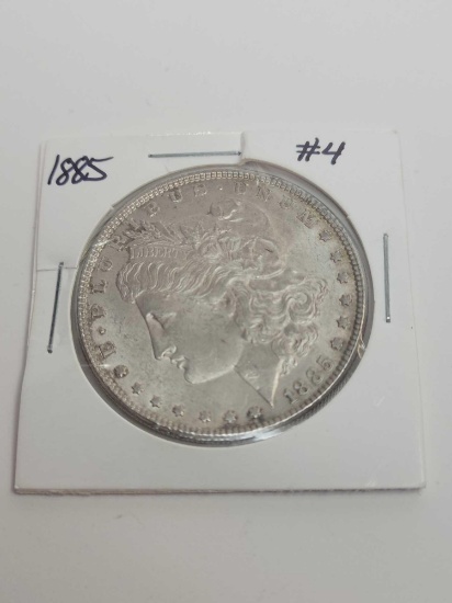 1885 Morgan silver dollar
