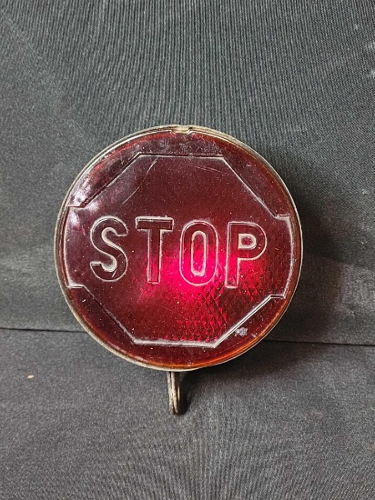 Vintage Stop automobile taillight lamp with glass lens