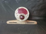 Vintage Stop automobile taillight lamp with glass lens and plate holder