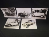 5 Early automobile 8x10 black and white photos