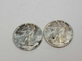 2 1988 American eagle 1oz fine silver dollars