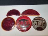 Vintage Stop automobile glass lenses