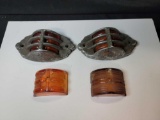 2 Vintage Norjay N5 lens holders with glass amber lenses