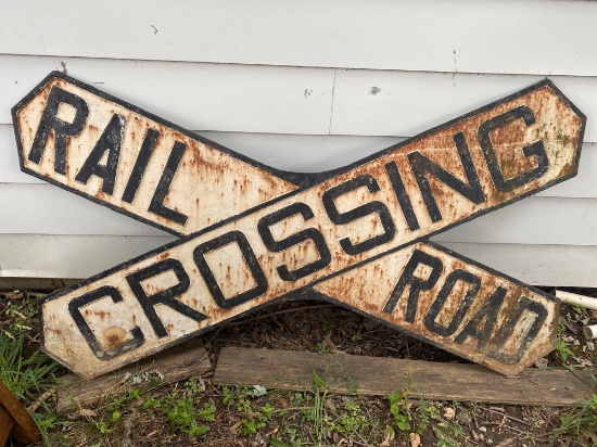 Cast Iron Rail Road Crossing Sign