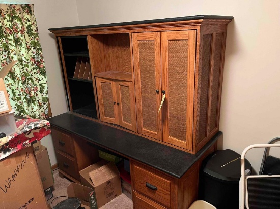 large desk with cabinet