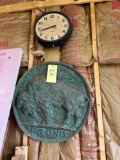Plaster Buffalo Nickel and Clock