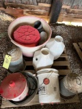 One lot of miscellaneous chicken waterers and feeders