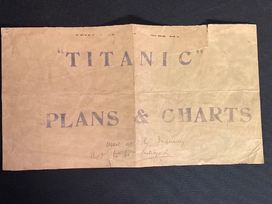 Paper with "Titanic Plans & Charts" printed. Used at the Inquiry!