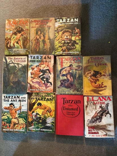 (11) Tarzan books by Burroughs (1915 thru 1920's copyrights).