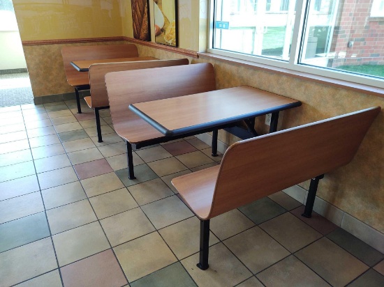 3 Wooden Booths & Tables