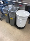 2 Trash Receptacles and Rolling Vegetable Bin
