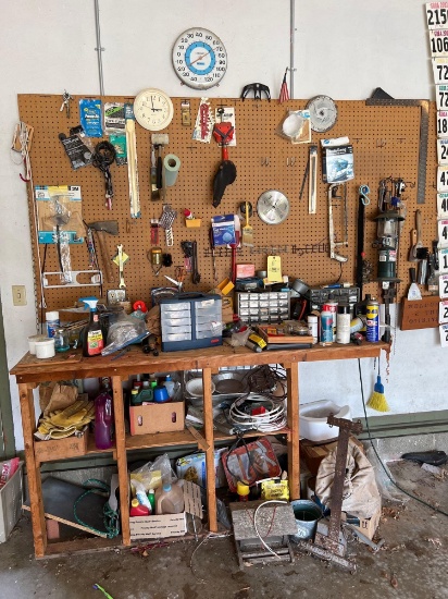 Contents on Workbench and Peg Board