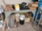 Metal work table on casters, 30 x 64 top (contents not included)
