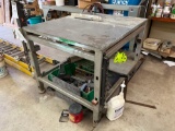 Heavy Duty Metal Work Table and Accessories