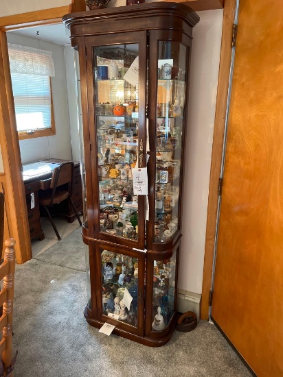 lighted mirrored back curio cabinet. contents NOT included