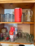 contents of upper kitchen cabinets, dishes