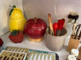 cookie jars, knives, kitchen items