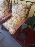 2 Wooden Outdoor Chairs & Bench