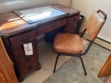 mahogany desk with chair