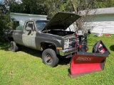 1985 CHEVY C20 CUSTOM DELUX-4x4 TRUCK WITH BOSS POWER Vxt PLOW