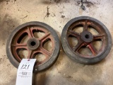 (2) solid tire wheels