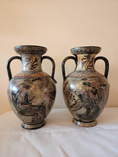 Pair of vintage Greece urns, copies of Classic period