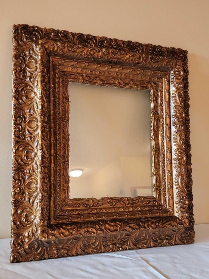 Antique gold painted fancy Victorian picture frame