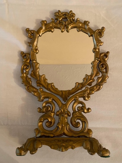 J. M. Iron Art mirror, 12" tall.