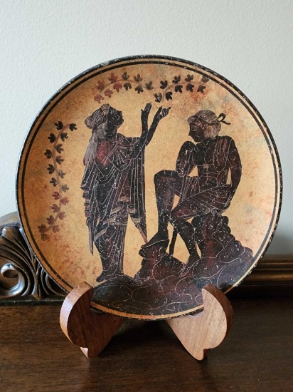 Ancient style pottery plate from Greece