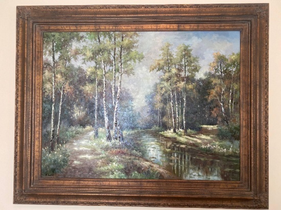 F. Larson original oil/canvas, 60" x 48" frame.