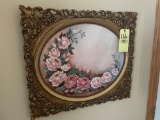 Floral oil on canvas painting signed Davis