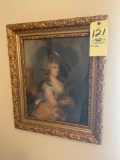 Victorian Lady print in gold frame