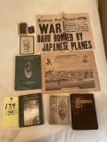 Dec 7 1941 War news paper - books - tin type photos